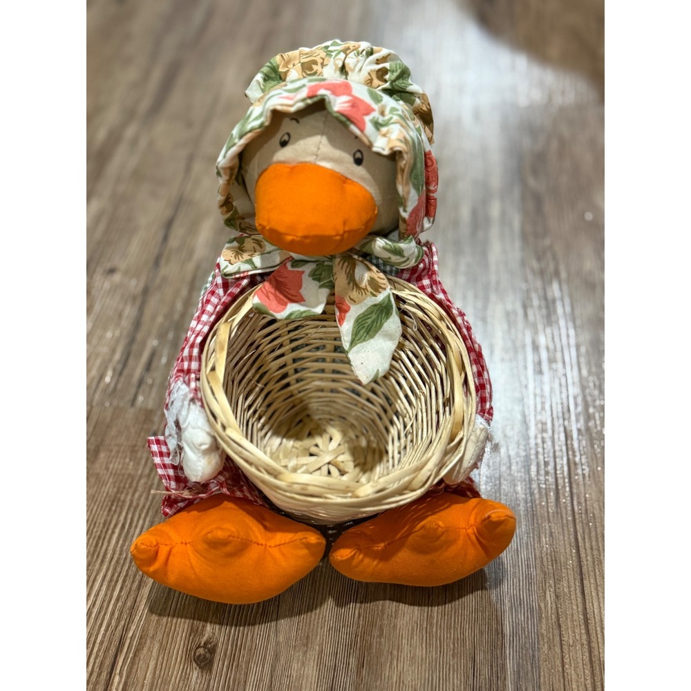 Vintage Mother Goose Basket Pal 10" Cottagecore Grandmacore Farmhouse Country